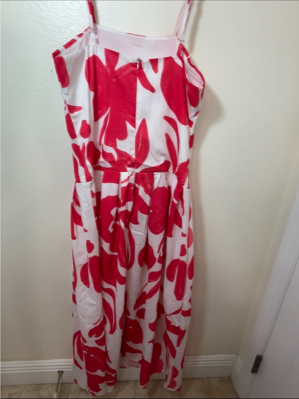 Spaghetti Strap Pink Floral Maxi summer beach Dress - Picture 8 of 9